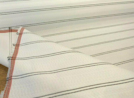 PKL Studio Outdoor Saltbox Stripe Frost White UV Polypropylene Fabric - Frost White Stripe, 54" Width (1 Yard)