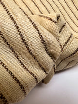 Wool Acrylic Striped Fabric Brown Beige