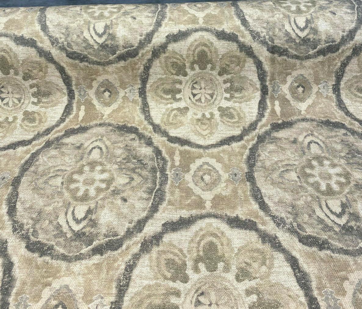 Celestial Orb Viscose Linen Fabric - Pompeii Ethnic Pattern, 54" Width (1 Yard)
