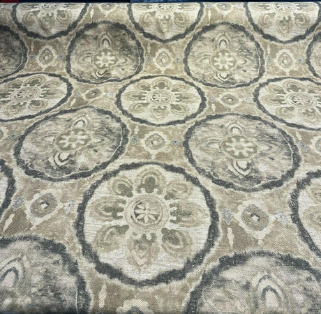 Celestial Orb Viscose Linen Fabric - Pompeii Ethnic Pattern, 54" Width (1 Yard)