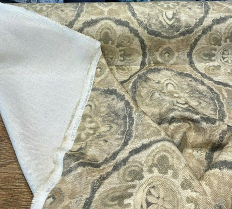 Celestial Orb Viscose Linen Fabric - Pompeii Ethnic Pattern, 54" Width (1 Yard)