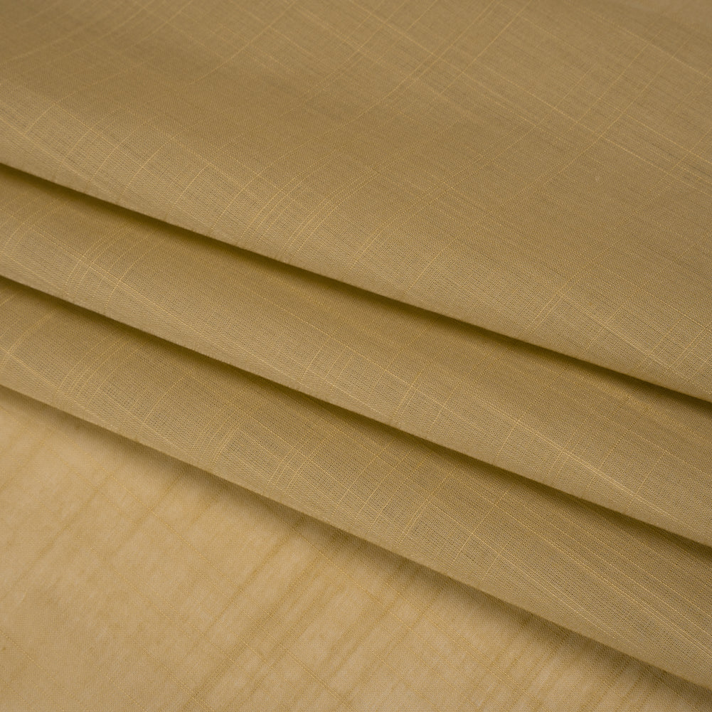Textured Cotton Voile - Olive Beige - Famous Australian Designer Deadstock