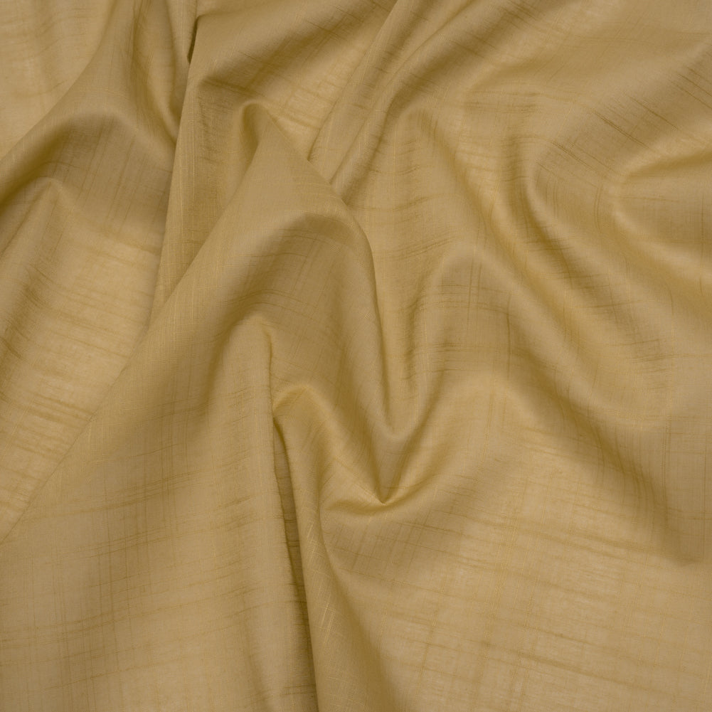 Textured Cotton Voile - Olive Beige - Famous Australian Designer Deadstock