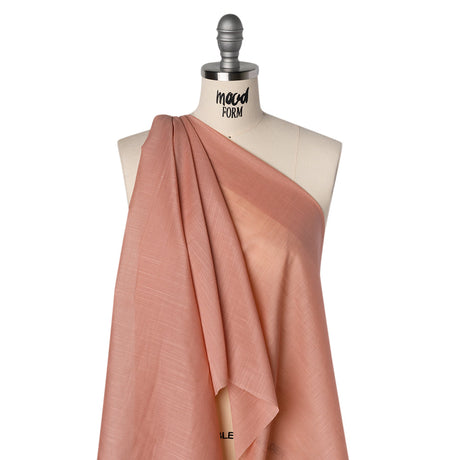 Textured Cotton Voile - Muskmelon Pink - Famous Australian Designer Deadstock