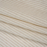 Lightweight Linen Woven - Natural and Beige Candy Stripes - Famous Australian Designer Deadstock