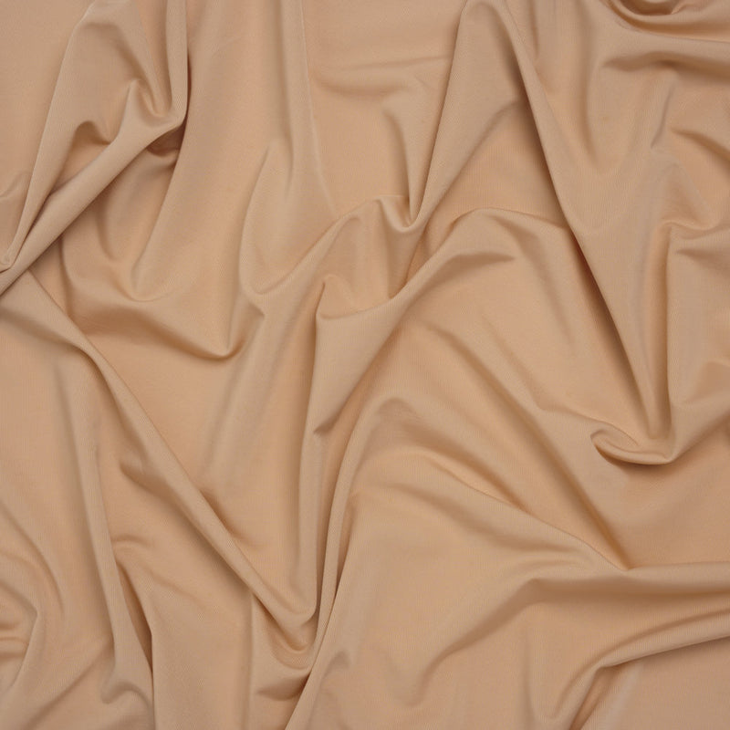 Stretch Polyester Jersey - Buff - Famous Australian Designer Deadstock