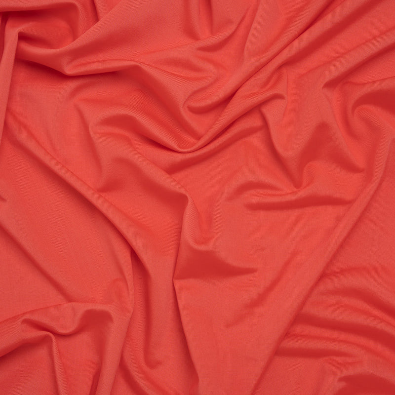 Stretch Polyester Jersey - Coral - Famous Australian Designer Deadstock