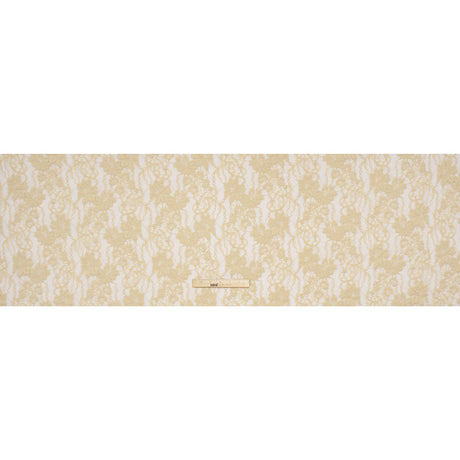 Stretch Corded Lace - Parchment Floral - Famous Australian Designer Deadstock