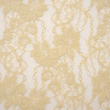 Stretch Corded Lace - Parchment Floral - Famous Australian Designer Deadstock