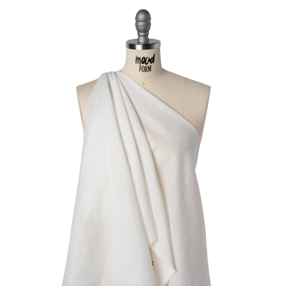 Cotton and Linen Woven - White - Famous Australian Famous Australian Designer Deadstock