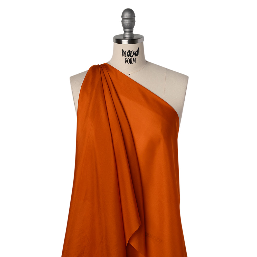 China Silk/Habotai - Pumpkin Orange - Famous Australian Designer Deadstock