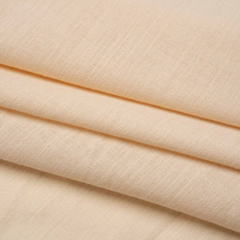 Textured Cotton Woven - Pale Peach - Famous Australian Designer Deadstock