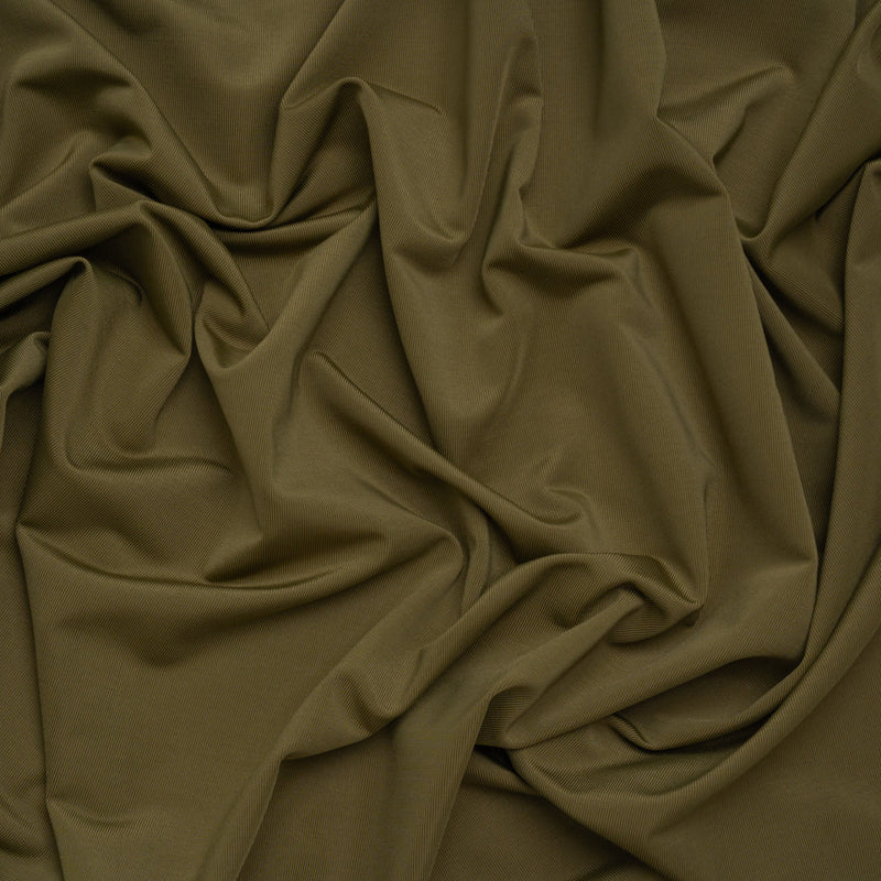 Stretch Polyester Jersey - Olive Green - Famous Australian Designer Deadstock