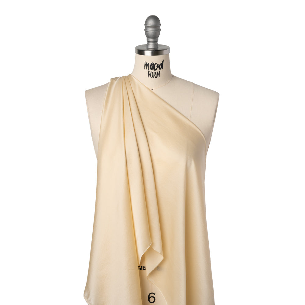 Satin Faced Silk Chiffon - Cream - Famous Australian Designer Deadstock