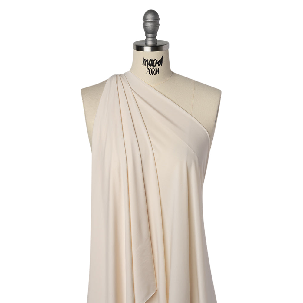 Stretch Polyester Jersey - Cream - Famous Australian Designer Deadstock