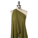 Stretch Polyester Jersey - Basil Green - Famous Australian Designer Deadstock