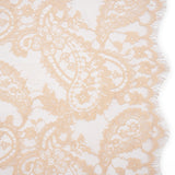Cotton Blend Re-Embroidered Lace with Scalloped Edges - Dusty Peach Paisley - Famous Australian Famous Australian Designer Deadstock
