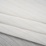 Crinkled Cotton Gauzy Woven with Metallic Pinstripes - White and Gold - Famous Australian Famous Australian Designer Deadstock