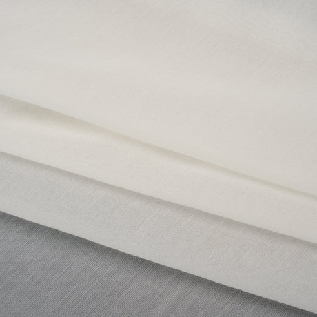 Cotton and Silk Voile - Pelican White - Famous Australian Designer Deadstock