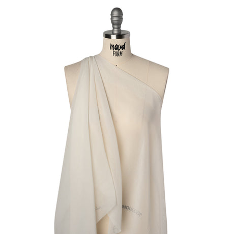 Cotton and Silk Voile - Pelican White - Famous Australian Designer Deadstock