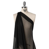 Crinkled Silk Georgette - Black - Famous Australian Designer Deadstock