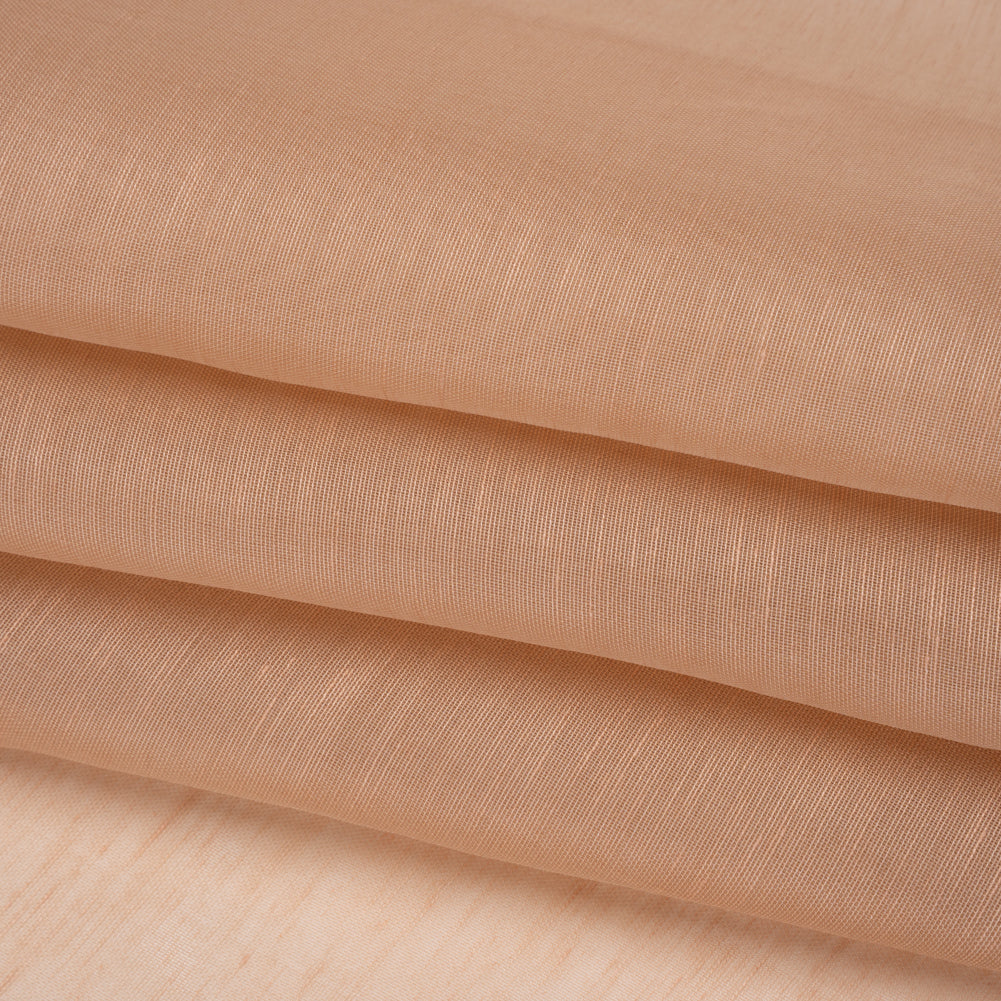 Silk and Linen Scrim - Dark Nude - Famous Australian Designer Deadstock
