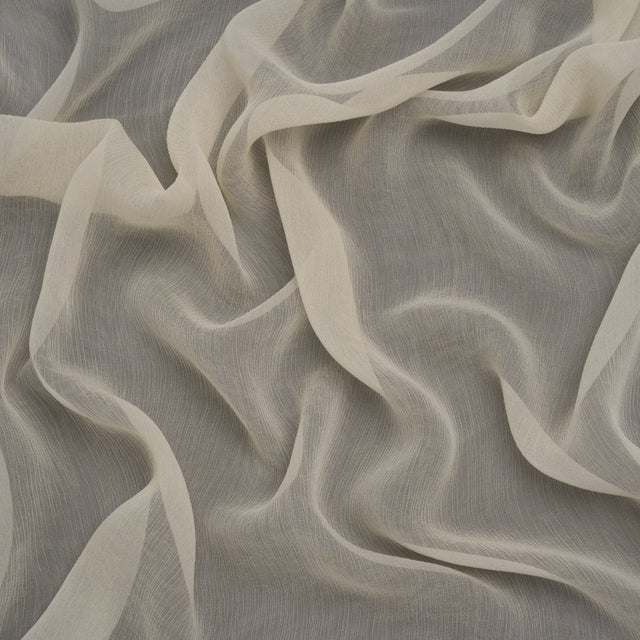 Crinkled Viscose Georgette - Cream - Famous Australian Designer Deadstock