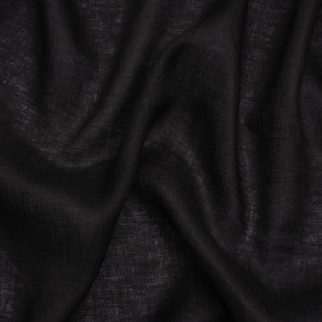 Plain Dyed Lightweight Linen Woven - Black - Famous Australian Designer Deadstock