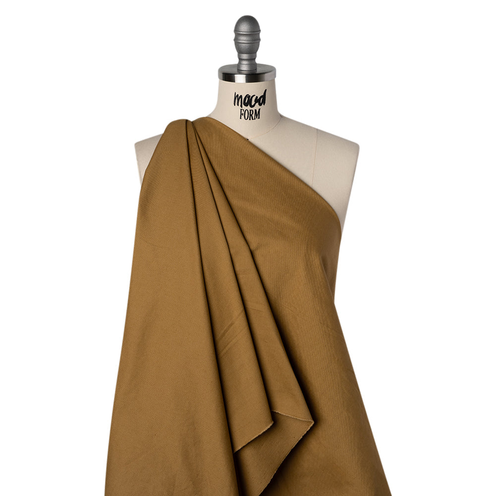 Slubbed Cotton Twill Made in Japan - Olive Brown - Famous Australian Designer Deadstock