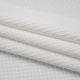 Stretch Cotton Jacquard - White Diamond Lattice - Famous Australian Designer Deadstock