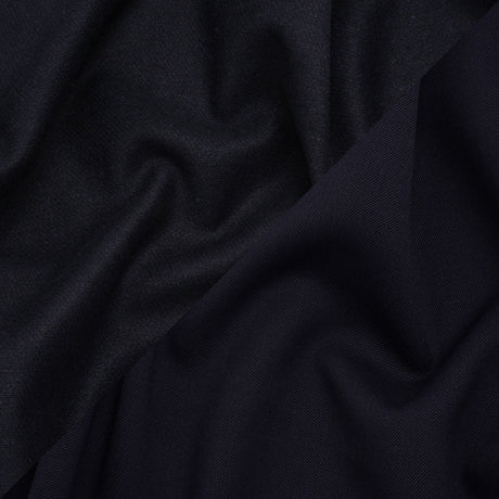 Stretch Blended Virgin Wool and Recycled Polyester Twill Coating - Navy Blue - Famous Australian Designer Deadstock