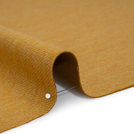 Stretch Blended Virgin Wool and Recycled Polyester Twill Coating - Yellow Ochre Tweed - Famous Australian Designer Deadstock