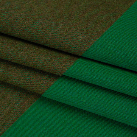 Stretch Blended Virgin Wool and Recycled Polyester Twill Coating - Green Tweed - Famous Australian Designer Deadstock