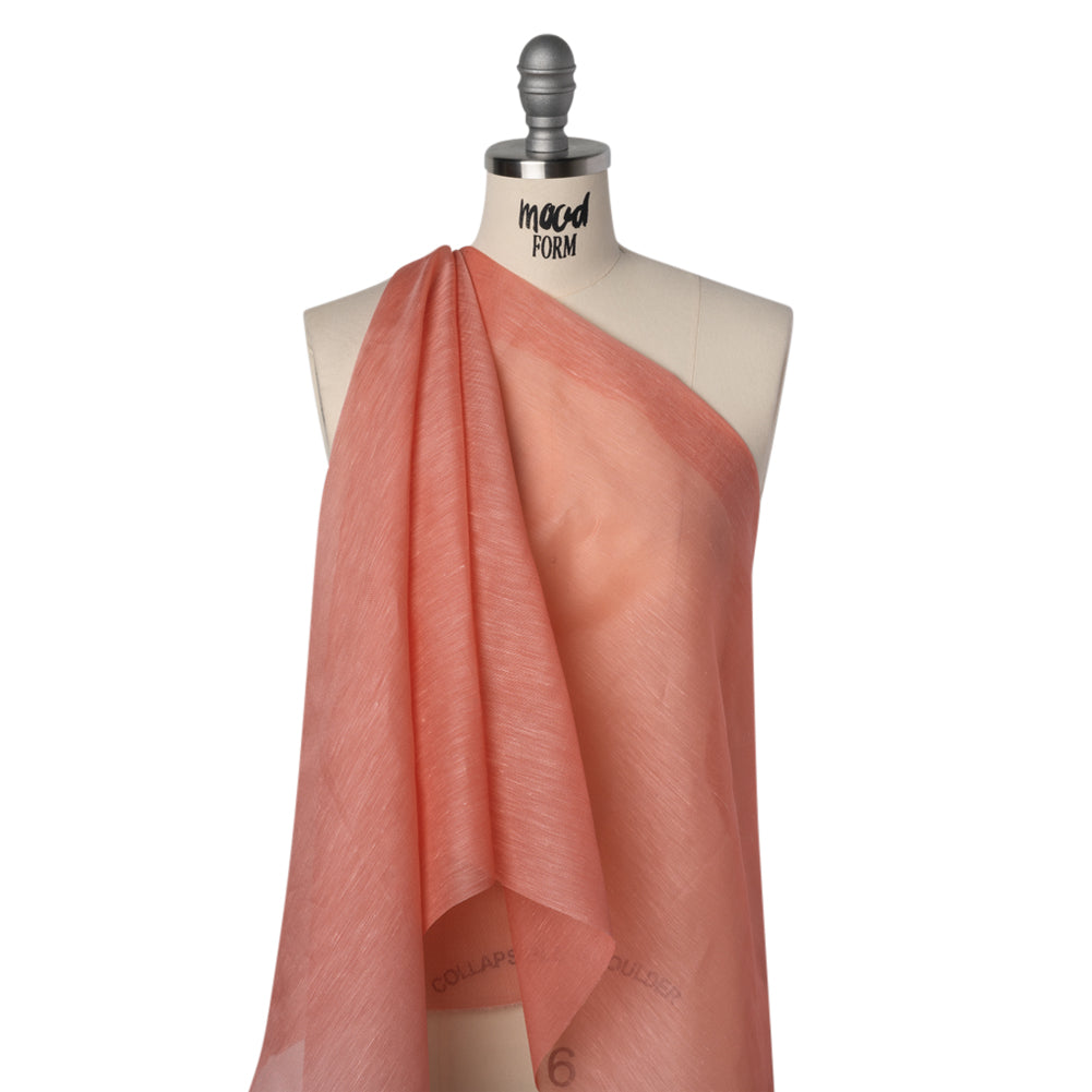 Linen and Silk Organza - Rose Pink - Famous Australian Designer Deadstock