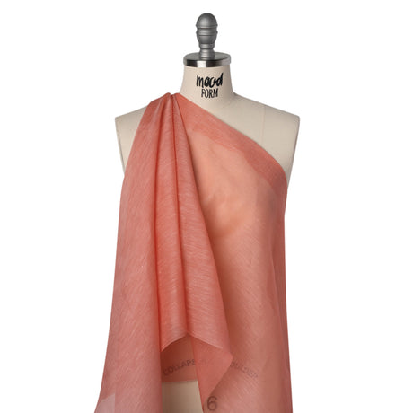 Linen and Silk Organza - Rose Pink - Famous Australian Designer Deadstock