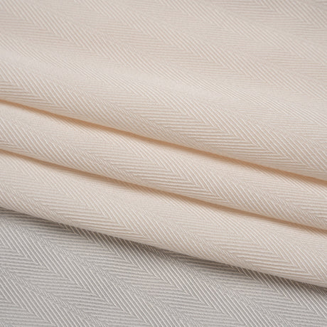 Fluid Rayon Twill - Cream Herringbone Stripes - Famous Australian Designer Deadstock