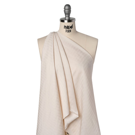 Fluid Rayon Twill - Cream Herringbone Stripes - Famous Australian Designer Deadstock