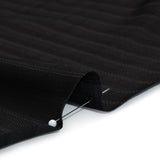 Fluid Rayon Twill - Black Herringbone Stripes - Famous Australian Designer Deadstock