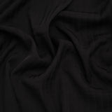 Fluid Rayon Twill - Black Herringbone Stripes - Famous Australian Designer Deadstock