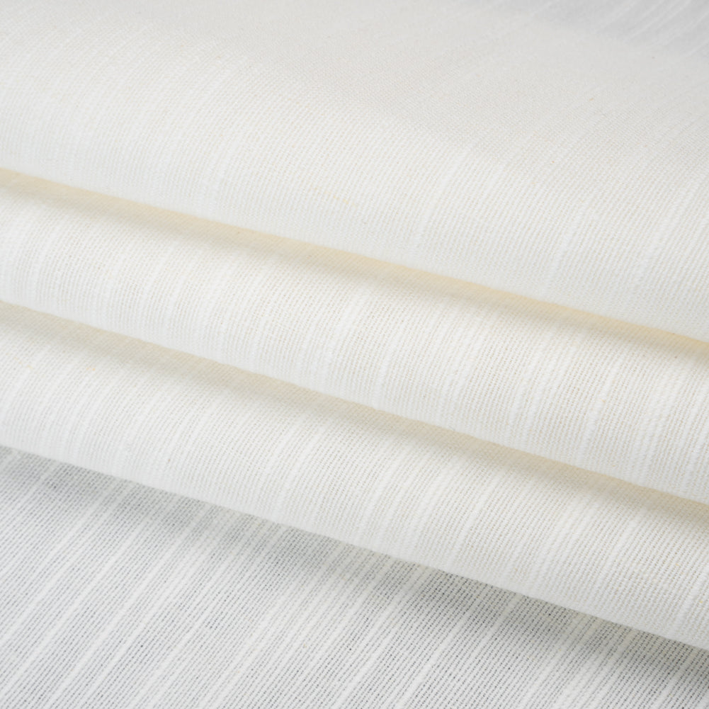 Cotton and Linen Heavy Slubbed Woven - Off White - Famous Australian Designer Deadstock