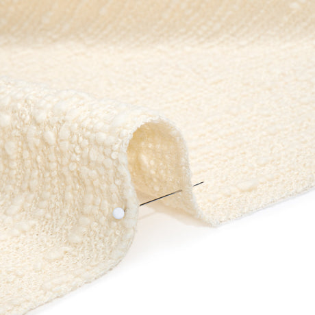 Slubby Wool Boucle - Cream - Famous Australian Designer Deadstock