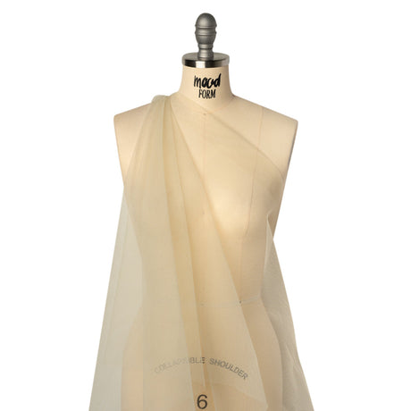 Stiff Polyester Tulle - Cream - Famous Australian Designer Deadstock