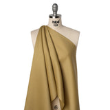 Wool and Viscose Sateen - Golden Olive - Famous Australian Designer Deadstock