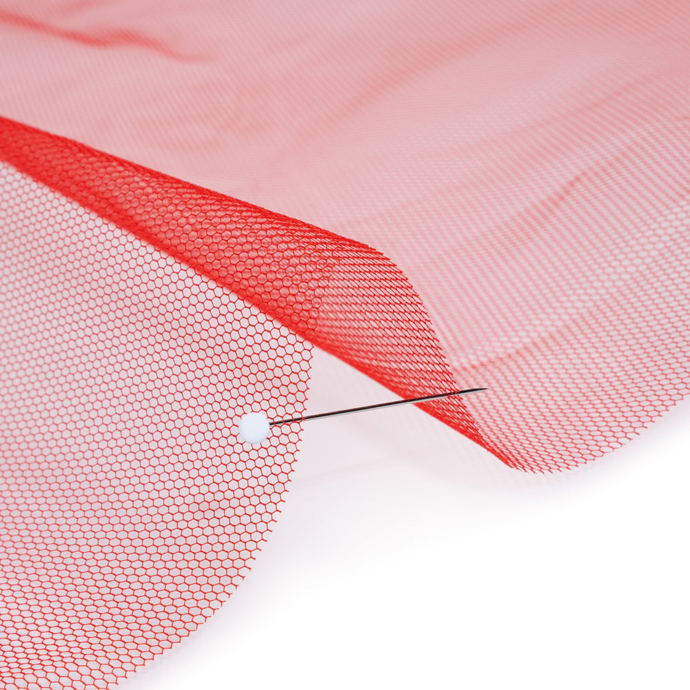 Stiff Polyester Tulle - Red - Famous Australian Designer Deadstock