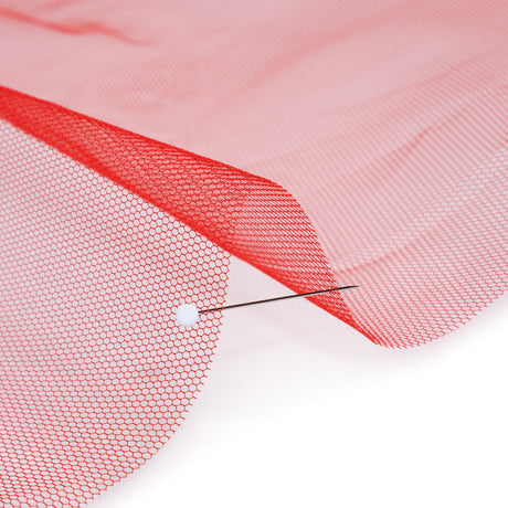 Stiff Polyester Tulle - Red - Famous Australian Designer Deadstock