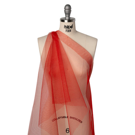 Stiff Polyester Tulle - Red - Famous Australian Designer Deadstock