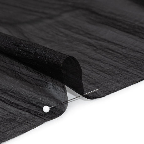 Billowy Lightweight Polyester Organza - Black - Famous Australian Designer Deadstock