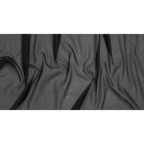 Billowy Lightweight Polyester Organza - Black - Famous Australian Designer Deadstock