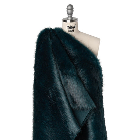 Plush Medium Pile Faux Fur - Dark Teal - Famous Australian Designer Deadstock