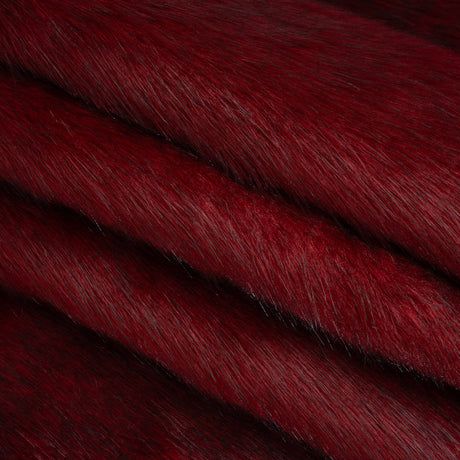 Plush Medium Pile Faux Fur - Dark Red - Famous Australian Designer Deadstock